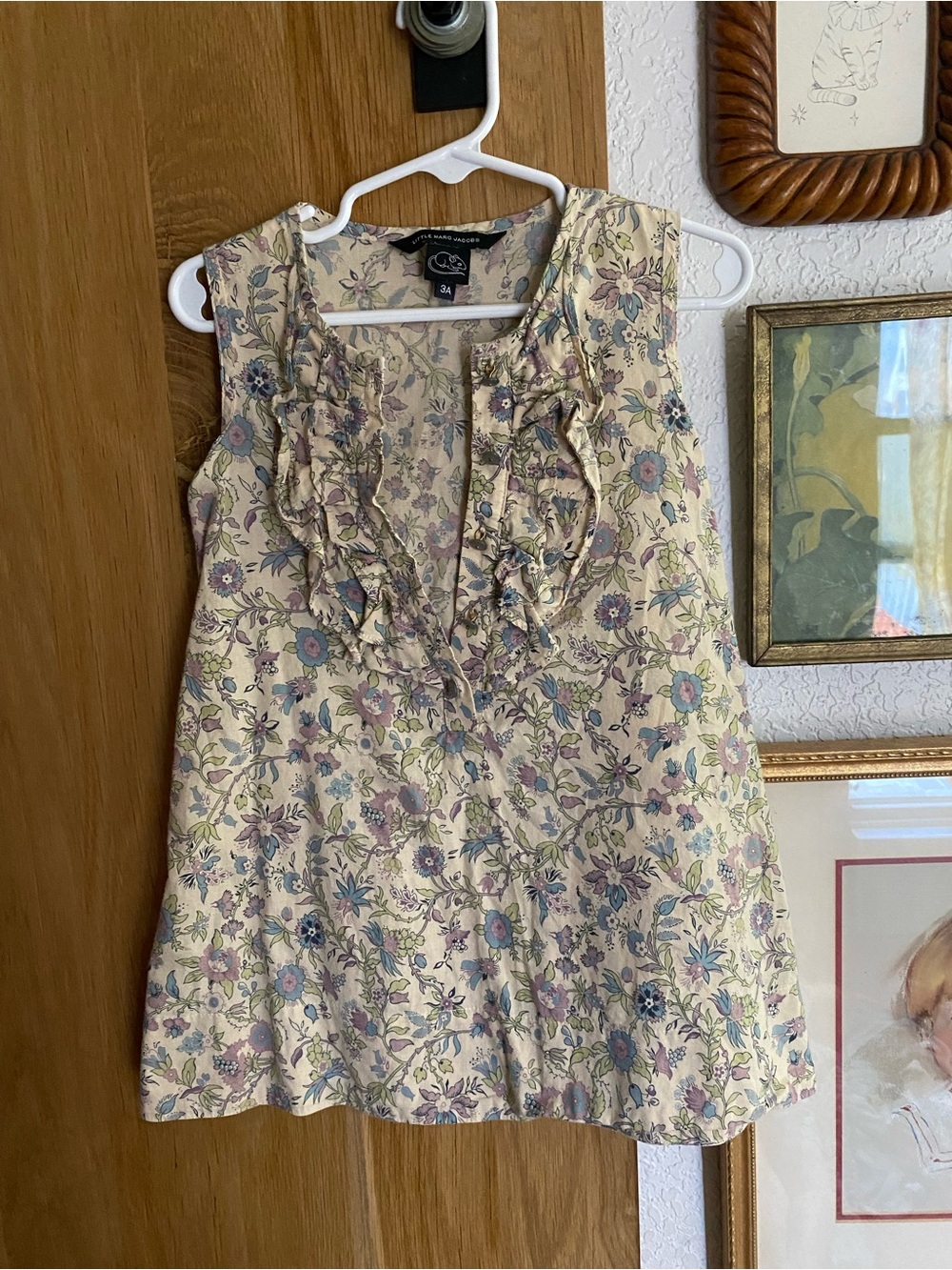 Sleeveless Floral Ruffle Front Top/Dress